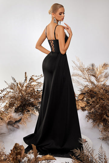 Mermaid Corset Sequin Black Formal Dress